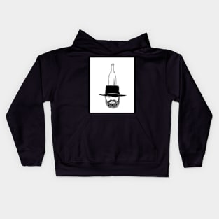 Man with the bottle on his head Kids Hoodie